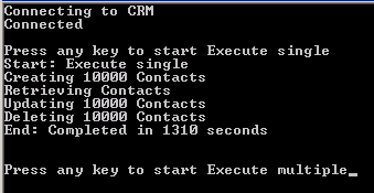 Dynamics CRM Execute Multiple Performance Tests